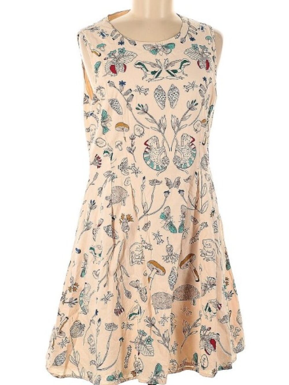 Modcloth Anthropologie Yumi 100% Cotton Biology Fit & Flare Dress - Size 10